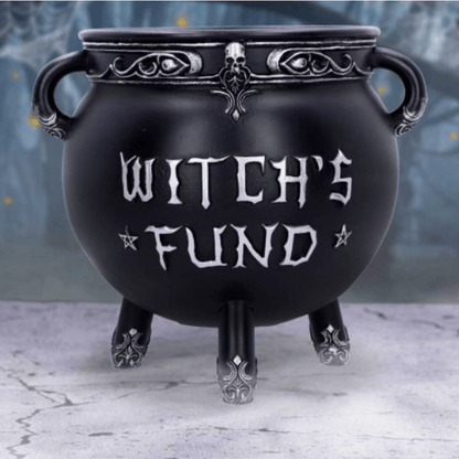 WITCH'S FUND CAULDRON MONEY BOX 16.5cm