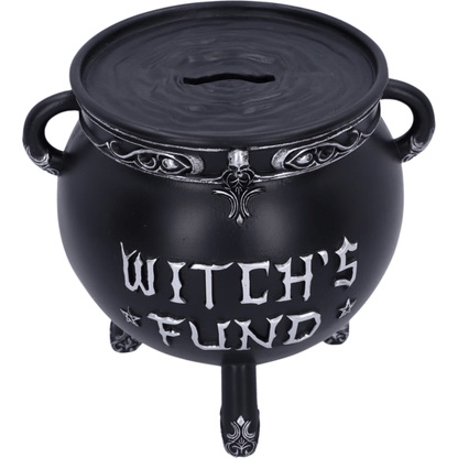WITCH'S FUND CAULDRON MONEY BOX 16.5cm