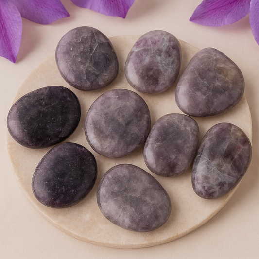 LEPIDOLITE PALM STONE AA GRADE 3-5cm